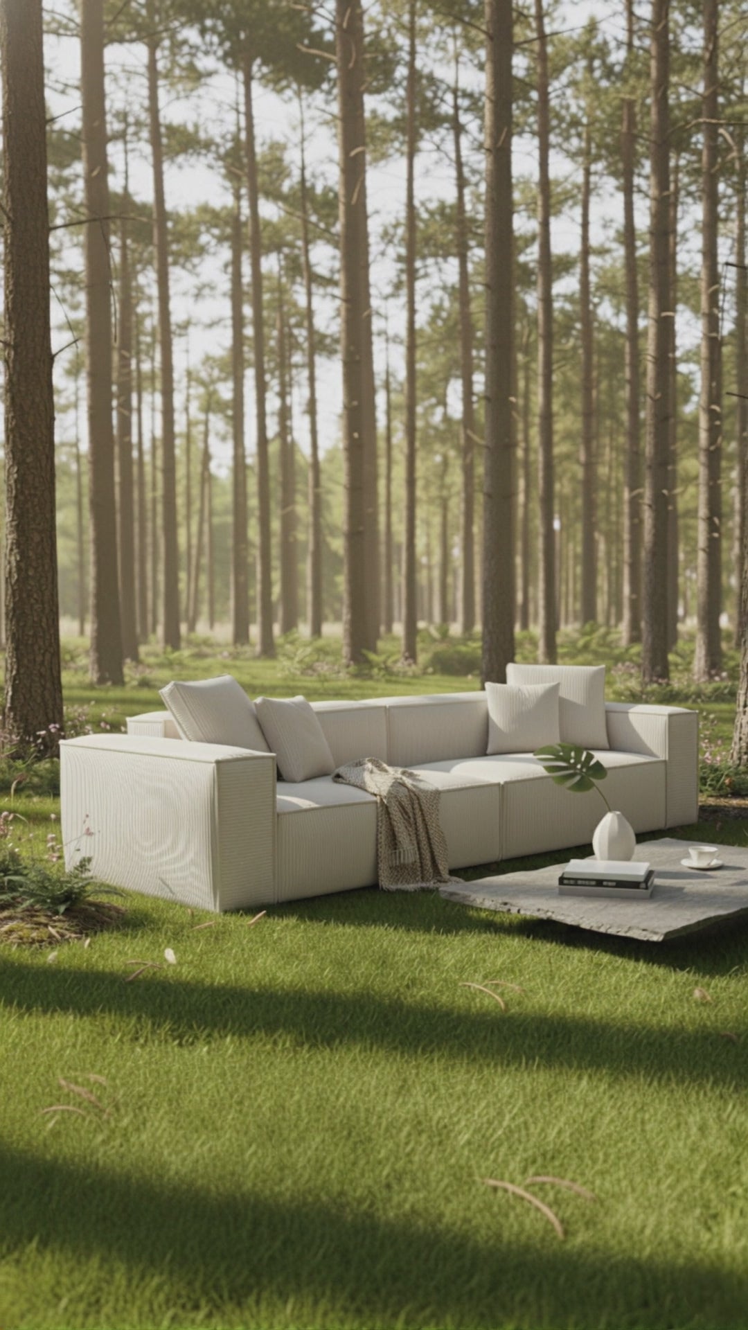 Load video: &lt;p&gt;&lt;span class=&quot;metafield-multi_line_text_field&quot;&gt;Step outside the walls of ordinary living. The AERVIA Simpla feels just as at home surrounded by trees as it does in your living room. Soft, sculpted comfort meets the calm of nature — proving that great design belongs everywhere.&lt;/span&gt;&lt;/p&gt;